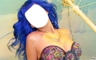 blue hair Fotomontažas