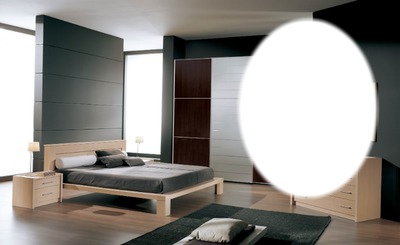 Black bedroom love 1 oval Fotomontasje