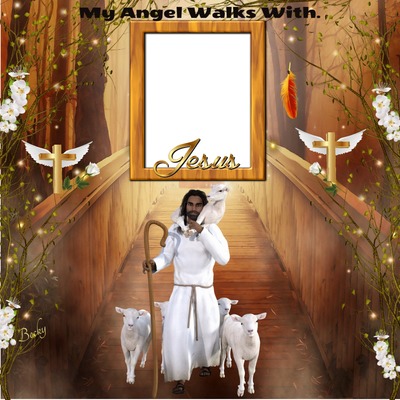 my angel walks with jesus Montaje fotografico