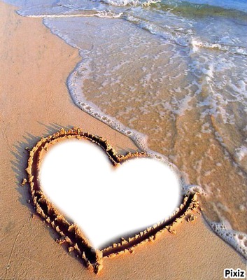 coeur sur la plage Fotomontage