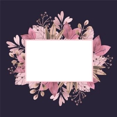 marco flores rosadas, fondo morado, una foto. Fotomontage
