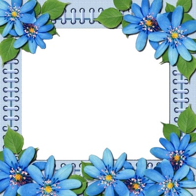 marco y flores turquesa Fotomontagem