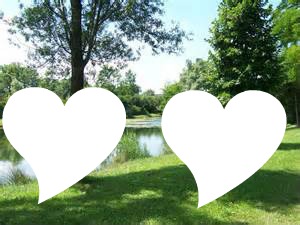 cadre amour tout prés d'un étang