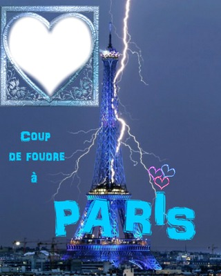 Coup de foudre à PARIS Photo frame effect