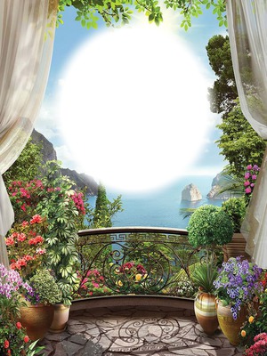 Fenêtre-balcon-fleurs Photomontage