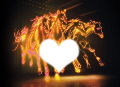 chevaux iluminer Montaje fotografico