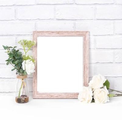 Frame with flowers Photo frame effect