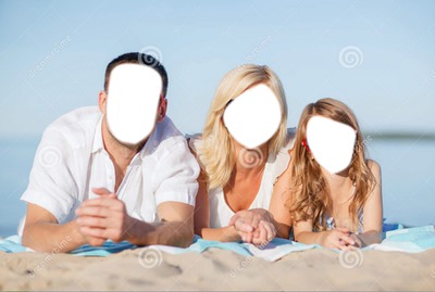Familia na Praia Fotomontaggio