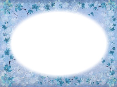 cadre fleur bleue