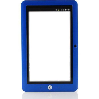 tablet azul Fotomontaż