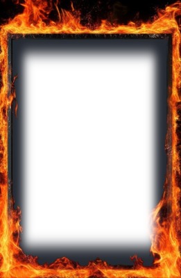 UP IN FLAMES Photo frame effect