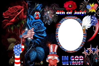 happy 4th Photo frame effect