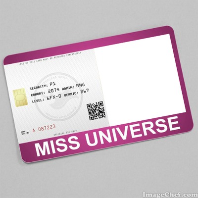 Miss Universe Card Fotomontāža