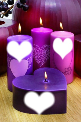 heart candle Montage photo