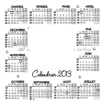 calendrier 2013 argenté Fotomontage