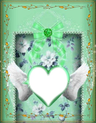 green wings heart Fotomontaż