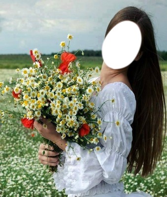 femme fleure Fotomontasje