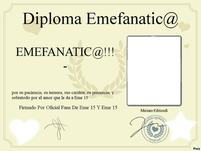 Diploma Emefanatico Fotomontasje
