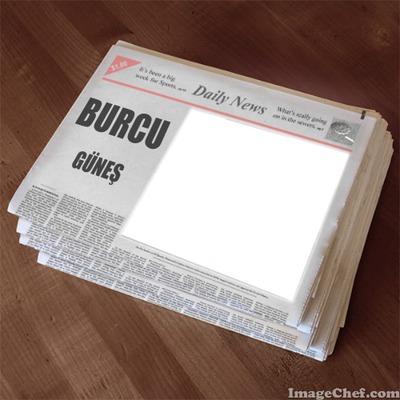 Daily News for Burcu Güneş Fotomontage