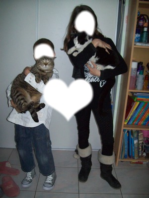 Moi et mon frere et nos deux chat! Photo frame effect