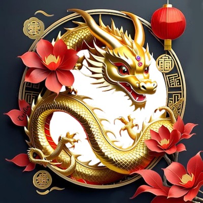 Cc Dragon chino Photo frame effect