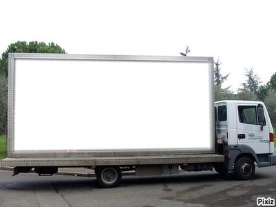 camion publicitaire Valokuvamontaasi