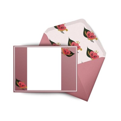 carta y sobre rosados. Photo frame effect