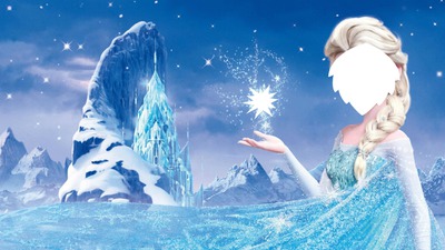 Elsa Yüzü ve Kar Tanesi Фотомонтаж