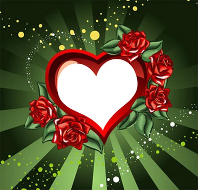 corazon con rosas Fotomontagem
