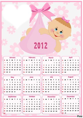 Calendario bebé Montaje fotografico
