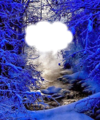 Paysage d'hiver avec neige Montaje fotografico