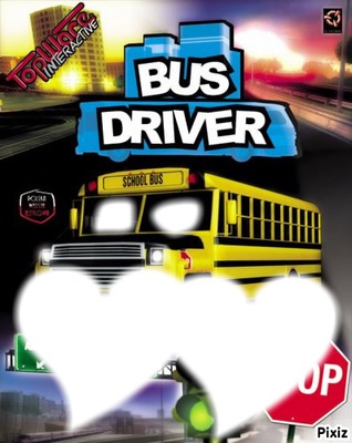 driver bus Photomontage