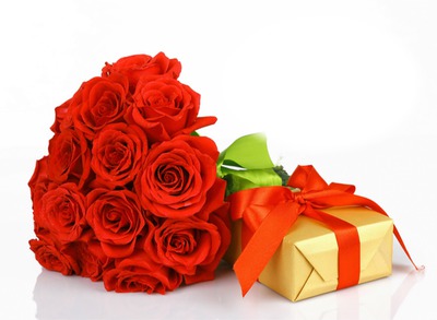 Amour-roses rouges-cadeau