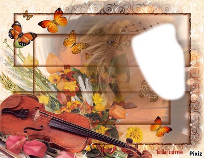 la femme au violon Photo frame effect