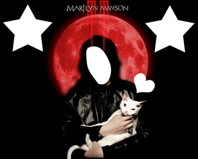 marilyn manson aime son chat フォトモンタージュ