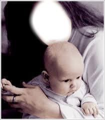 bébé et sa mère Fotomontaggio