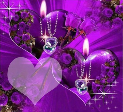 heart candles Photo frame effect
