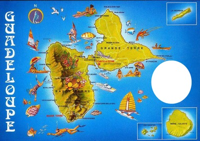 Guadeloupe carte Fotomontage