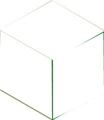 cubo (3 fotos) con bordes verdes Fotomontáž