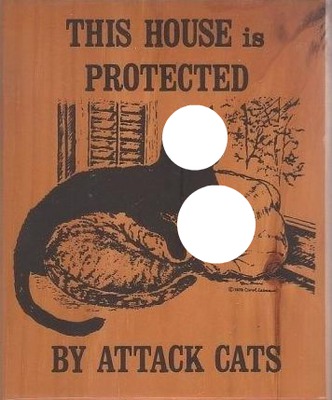 attack cats warning sign-hdh2 フォトモンタージュ