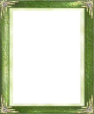 cadre vert avec angle doré フォトモンタージュ