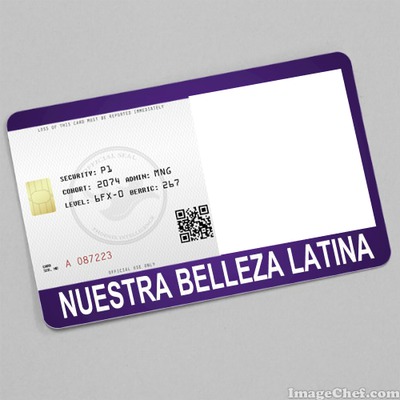 Nuestra Belleza Latina Card Photo frame effect