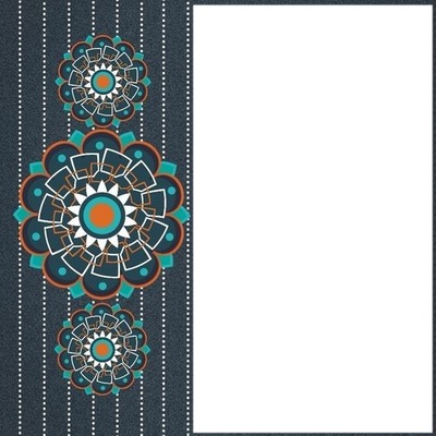 marco azul y flores Valokuvamontaasi