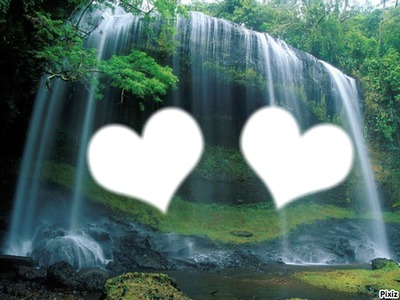 Coeur dans la cascade Фотомонтажа