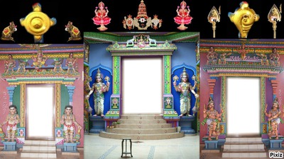Temple Govinda cadre noir Kâla Bhakti Fotomontáž