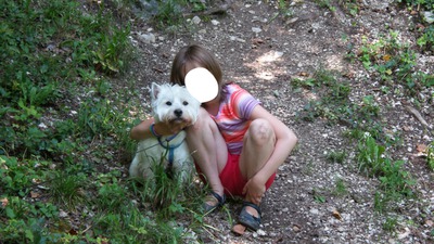 Fille avec un chien Fotomontāža