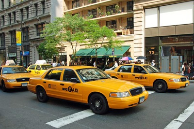 New York Yellow Cab フォトモンタージュ