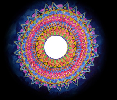 Mandala, cadre rond -1 photo Fotomontagem