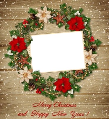 Merry Christmas and Happy New Year! Photo frame effect