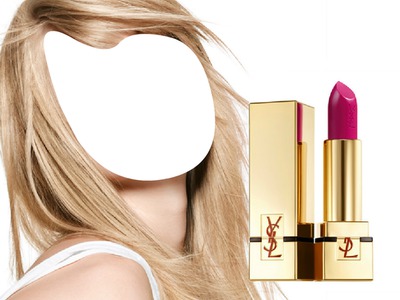 Fuchsia Lipstick Girl Photo frame effect
